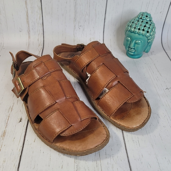 Men\'s Brown Leather Fisherman Sandals main image 12